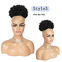 Cetiq Afro Puff Drawstring Ponytail For Black Women Pineapple Updo Hair Short Kinky Curly Ponytail Bun With 2 Replaceable Bangs