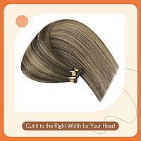 Full Shine Genius Weft Hair Extensions Human Hair Hand Tied Weft Hair Extensions Color Bm Brown Machine Remy Hair Extensions Sew