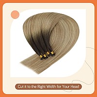 Full Shine Genius Weft Hair Extensions Human Hair Sew In Hair Extensions Virgin Hair Hand Tied Extensions Color 3822 Balayage