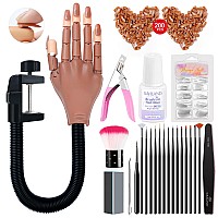 Saviland Practice Hand For Acrylic Nails Mannequin Silicone Nail Practice Hand Flexible Nail Hand For Acrylic Nails Practice Na