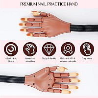 Saviland Practice Hand For Acrylic Nails Mannequin Silicone Nail Practice Hand Flexible Nail Hand For Acrylic Nails Practice Na