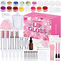 Jcoos Lip Gloss Making Kit, Lip Gloss Set For Teens Lip Kit Fun Diy Lipgloss Making Kit, Lip Gloss Kit For Girls, Make Your Own Lip Gloss Kit, Moisturizing Glitter Kids Lip Gloss For Girls Woman Gifts