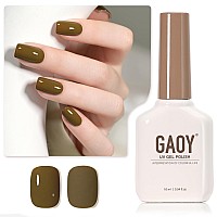 Gaoy Green Gel Nail Polish 16Ml Soak Off Gel Polish Uv Light Cure For Nail Art Diy Manicure At Home 2074 Moss Green