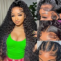 Ferzzon 30 Inch Deep Wave Lace Front Wigs Human Hair 13X4 Hd Deep Wave Lace Front Wigs For Women Glueless Transparent Lace Front