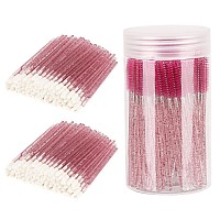 100 Pcs Disposable Eyelash Brush With 1 Container And 200 Pcs Lip Brush Crystal Lip Applicators Eyebrow Spoolies Brush Mascara