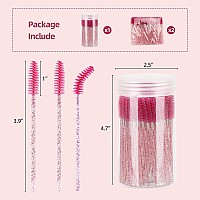 300 Pcs Disposable Eyelash Brush With 1 Container Crystal Eyebrow Spoolies Brush Mascara Wands Makeup Brushes Applicators Kits