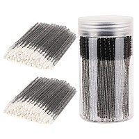 100 Pcs Disposable Eyelash Brush With 1 Container And 200 Pcs Lip Brush Crystal Lip Applicators Eyebrow Spoolies Brush Mascara