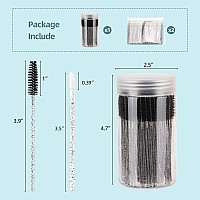 100 Pcs Disposable Eyelash Brush With 1 Container And 200 Pcs Lip Brush Crystal Lip Applicators Eyebrow Spoolies Brush Mascara