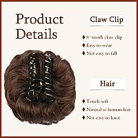 Sofeiyan Claw Clip Messy Bun Hair Piece Synthetic Tousled Updo Hair Extensions Wavy Curly Hair Bun Clip In Claw Chignon Ponytail