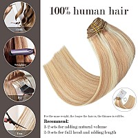 Honsoo Hair Extensions 100 Remy Human Hair Extensions Clip In 70G 20Inch Strawberry Blonde To Bleach Blonde Hair Extensions Rea