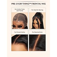 Beauty Forever Preeverything Glueless Frontal Wig 13X4 Pre Cut Lace Front Wigs Body Wave Human Hair Put On And Go Hd Lace Bye B