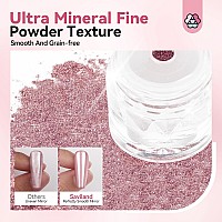 Saviland Rose Gold Chrome Nail Powder 1G Metallic Mirror Effect Rose Gold Chrome Powder For Nails Professional Gel Polish Chr