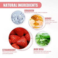 4 Pcs Lip Balm Honey Pot Honey Strawberry Moisturizing Lip Mask Reduces Lip Lines Prevention Dry And Cracked Lip Scrubs Exfo