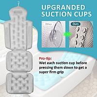 Luxury Full Body Bath Pillow For Bathtub Bath Pillows For Tub With Mesh Laundry Bag Nonslip Suction Cups Cushion For Bathtu