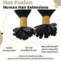 Ugeat U Tip Hair Extensions Human Hair Ombre K Tip Hair Extensions Real Human Hair Natural Black To Dark Brown Mix Caramel Brown