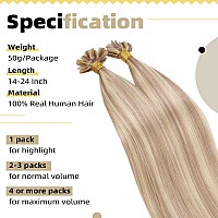 Ugeat Blonde Extensions K Tip Real Human Hair K Tip Extensions Ash Blonde Highlights Bleach Blonde Keratin Fusion Human Hair Ext