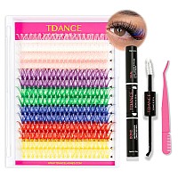 Tdance Diy Lash Extension Kit 280 Pcs Cluster Lashes Kit With 40D 7 Mixed Colored Lash Clusters Lash Bond And Seal Lash Applic