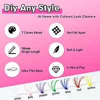 Tdance 7 Mixed Colored Lash Clusters Diy Eyelash Extensions 280 Pcs Cluster Lashes Individual Lashes Cluster Reusable Soft Com