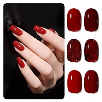 Gaoy Viva Chili Gel Nail Polish Set Of 6 Colors Including Burgundy Red Glitter Red Jelly Gel Polish Kit For Salon Gel Manicure A