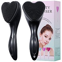 Silicone Face Scrubber Exfoliating Brush Beomeen 2 Pack Manual Handheld Facial Cleansing Brush Blackhead Scrubber Soft Bristle