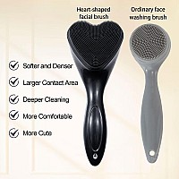 Silicone Face Scrubber Exfoliating Brush Beomeen 2 Pack Manual Handheld Facial Cleansing Brush Blackhead Scrubber Soft Bristle