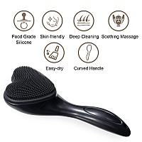 Silicone Face Scrubber Exfoliating Brush Beomeen 2 Pack Manual Handheld Facial Cleansing Brush Blackhead Scrubber Soft Bristle