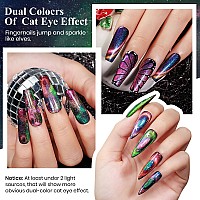 Mizhse 9D Cat Eye Gel Nail Polish Magnetic Gel Polish Set 10 Ml 6 Colors With 2 Magnet Sticks Chameleon Magic Galaxy Shiny Eff