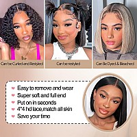 Aisi Glueless Bob Wigs Human Hair Wear And Go Wig Short Straight Lace Front Wigs Human Hair Pre Plucked With Baby Hair Glueless