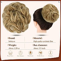 Sofeiyan Claw Clip Messy Bun Hair Piece Synthetic Tousled Updo Hair Extensions Wavy Curly Hair Bun Clip In Claw Chignon Ponytail