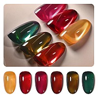 Gaoy Wonder Color Jelly Gel Nail Polish Of 6 Transparent Black Red Hot Pink Green Brown Colors Sheer Gel Polish Kit For Salon Ge