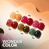 Gaoy Wonder Color Jelly Gel Nail Polish Of 6 Transparent Black Red Hot Pink Green Brown Colors Sheer Gel Polish Kit For Salon Ge