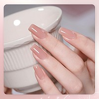 Gaoy Rose Quartz Jelly Gel Nail Polish Of 6 Transparent Nude Pink Gray Colors Sheer Gel Polish Kit For Salon Gel Manicure And Na