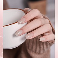 Gaoy Rose Quartz Jelly Gel Nail Polish Of 6 Transparent Nude Pink Gray Colors Sheer Gel Polish Kit For Salon Gel Manicure And Na