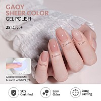 Gaoy Rose Quartz Jelly Gel Nail Polish Of 6 Transparent Nude Pink Gray Colors Sheer Gel Polish Kit For Salon Gel Manicure And Na