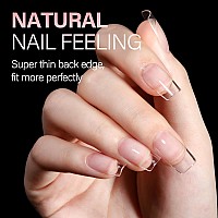 Aillsa Short Square Nail Tips 504Pcs Soft Gel Full Cover Nail Tips Half Matte False Gelly Nail Tips Press On Clear Nail Tips For