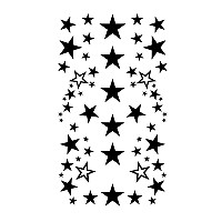 Mapofbeauty 2 Pcs Black Star Temporary Waterproof Tattoo Sticker