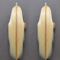 Supsyousf 38 Inch 13X6 Hd Straight Blonde Lace Front Wigs Human Hair Preplucked 180 Density Glueless Wigs Baby Hair 6