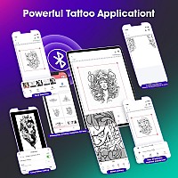 Phofuta Tattoo Stencil Printer For Tattooing Thermal Transfer Tattoo Printer Bluetooth Wireless Tattoo Printer Tattoo Maker W