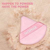 Facemade 6 Pieces Face Powder Puff With A Travel Case Soft Makeup Puff With A Container Triangle Velour Makeup Sponge For Loos