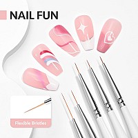 Gaoy 5 Pcs Nail Art Liner Brushes Thin French Liner Nail Design Tools For Nail Detail Painting For Nail Diy