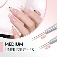 Gaoy 5 Pcs Nail Art Liner Brushes Thin French Liner Nail Design Tools For Nail Detail Painting For Nail Diy