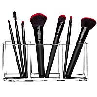 Hblife 2 Pack Clear Makeup Brush Holder Organizer Acrylic Cosmetic Brushes Storage With 3 Slots Eyeliners Display Case For Van