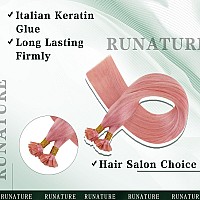 Runature U Tip Hair Extensions Human Hair 22 Inch K Tip Hair Extensions Real Human Hair U Tip Extensions Pink Utip Human Hair Ex