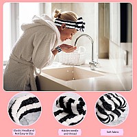 Wsyub Makeup Headband Spa Headband And Wristband Set Headband For Washing Face Self Skin Care Headband For Women Girlsblack