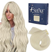 Fshine White Blonde Genius Weft Hair Extensions Human Hair 16 Inch Blonde Genius Weft Hair Extensions Sew In Straight Hair Bundl