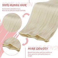 Fshine White Blonde Genius Weft Hair Extensions Human Hair 16 Inch Blonde Genius Weft Hair Extensions Sew In Straight Hair Bundl