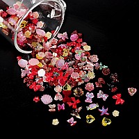 Cooslim 110 Pieces 3D Bow Nail Charms For Acrylic Nails Bows Rose Flower Butterfly Bowknot Heart Bear Rabbit Star Charms For Na