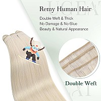 Ugeat Sew In Hair Extensions Real Human Hair Blonde Human Hair Weft Extensions Blonde For Women Remy Hair Extensions Weft Straig