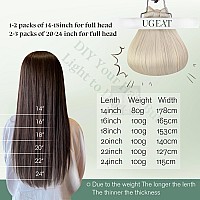 Ugeat Sew In Hair Extensions Real Human Hair Blonde Human Hair Weft Extensions Blonde For Women Remy Hair Extensions Weft Straig