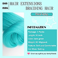 Lake Green Pre Stretched Braiding Hair 30 Inch Kanekalon Box Braid Hair Extensions 3 Packs Yaki Texture Pre Feathered Braids Hai